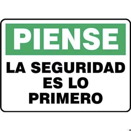 Accuform Safety Sign THINK  SAFETY FIRST 7 in SHMGNF956XL